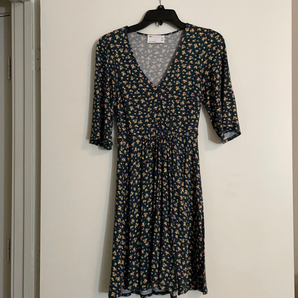 ASOS green floral shift dress